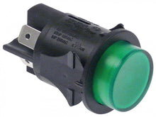 Intrerupator buton cu retinere, montare ø 25 mm, contacte 2 NO, 16 A, 250 V, iluminat verde - 345161