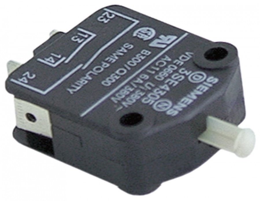 microswitch with plunger 250V 6A 2NO connection male faston 6,3mm