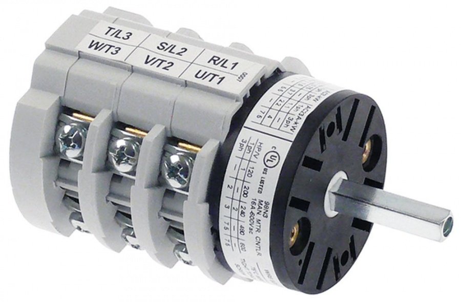 rotary switch 3 1-0-2 6 type CA160007 400V 16A shaft ø 5x5mm shaft length 23mm shaft square