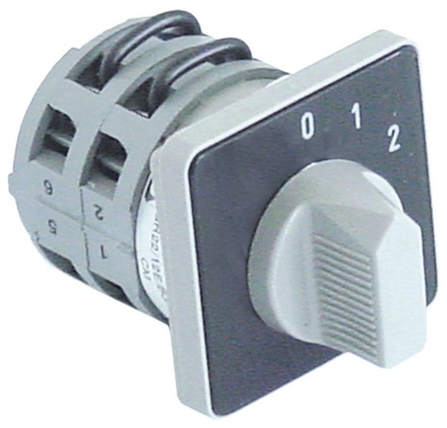 rotary switch 3 0-1-2 4 type GR22/12E/Z3/BG/X70S 600V 16A shaft ø 6x6mm shaft length 23,5mm