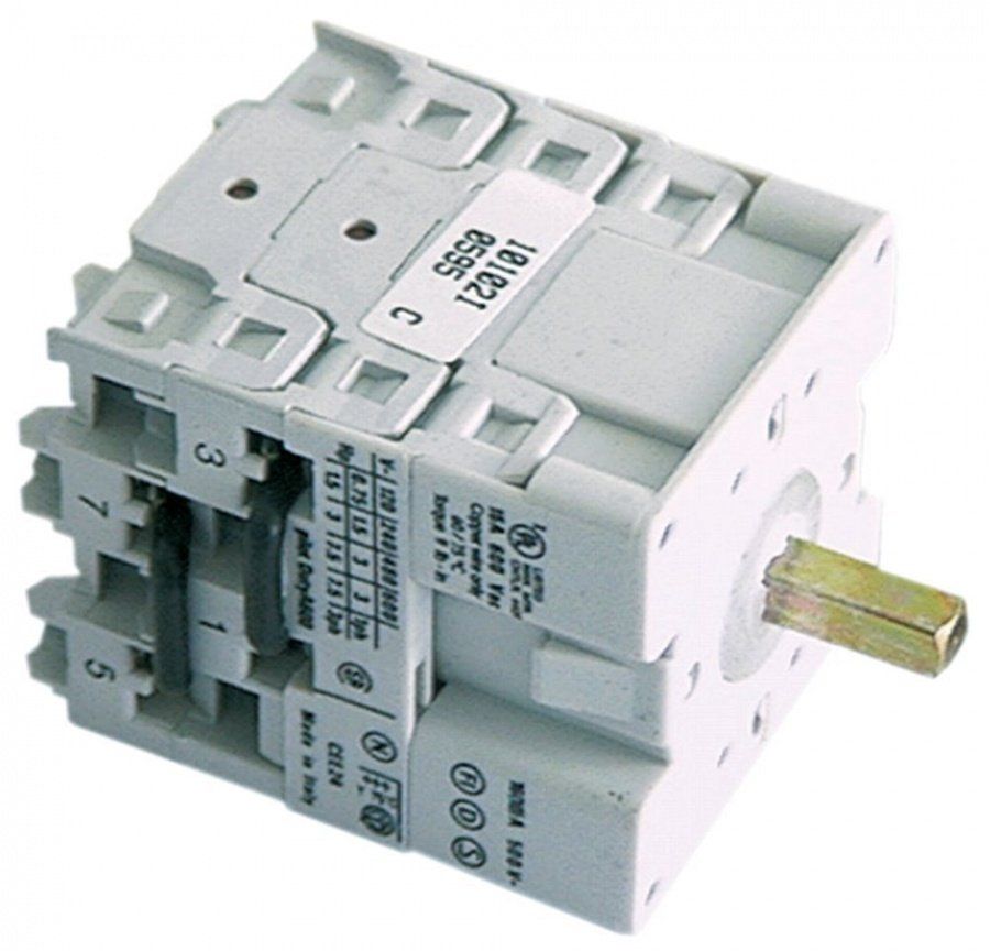 Intrerupator rotativ - deviator, cu 2 pozitii 0-1, 4 contacte 16A, 690V, ax 5x5mm - 345453
