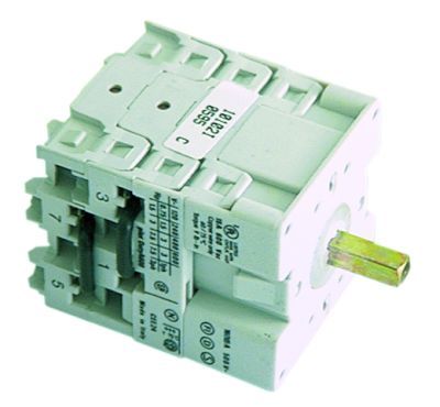 Intrerupator rotativ - deviator, cu 2 pozitii 0-1, 4 contacte 16A, 690V, ax 5x5mm - 345453