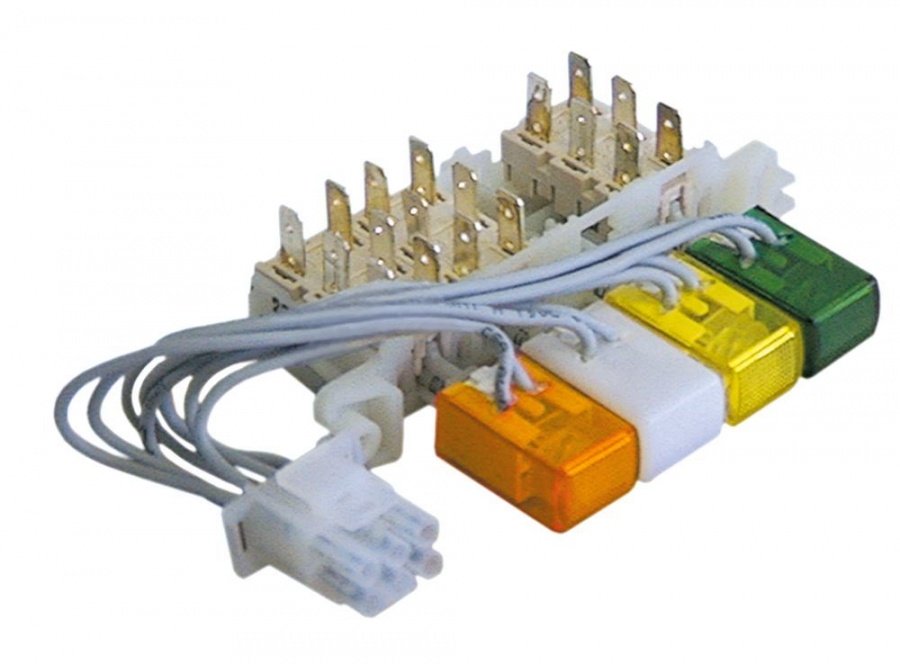 push switch orange/white/yellow/green 4-fold