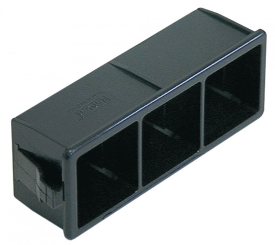 element holder 3-fold 28,5x77,5mm black - Code 345603
