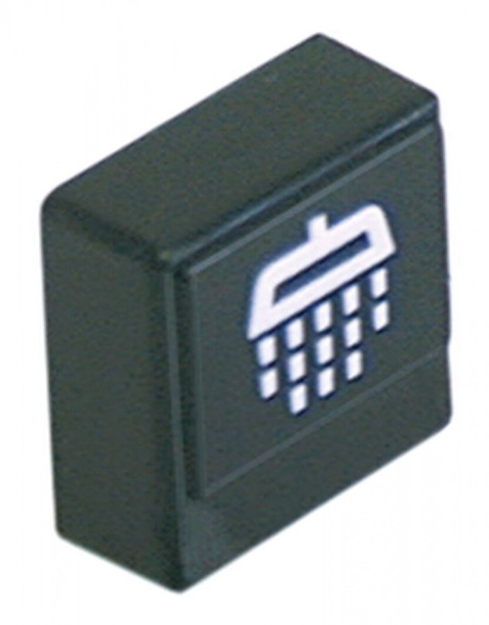 push button 23x23mm black symbol after rinse - Code 345611