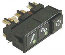 Intrerupator cu 3 butoane 2CO/2CO/2NO, 250 V, 16 A, retinere/retinere/fara retinere, 28,5x77,5 mm - 345622