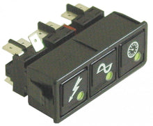 Intrerupator cu 3 butoane 28,5 x 77,5 mm, contacte 2CO + 2NO + 2NO, 250 V - 345625