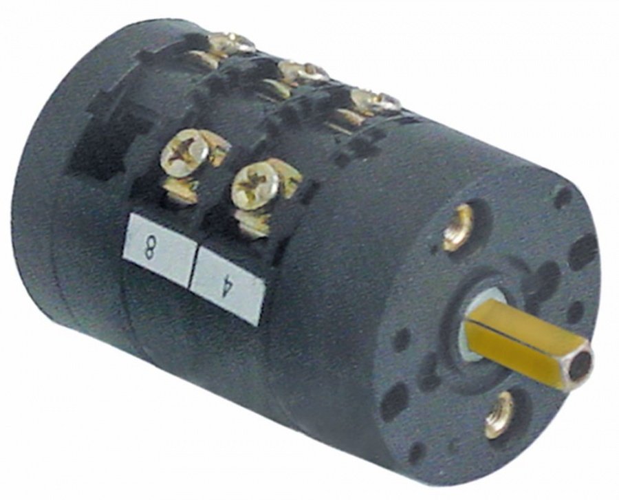 Intrerupator rotativ - selector tip EN60947-3, cu 4 pozitii, 12 A, 400 V, ax 5x5 mm - 345628