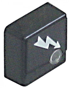 push button 23x23mm black symbol flash - Code 345660