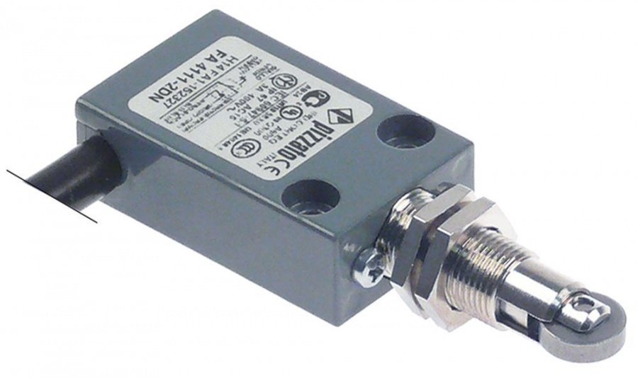 Intrerupator de pozitie 1NO/1NC, 400 V, 3A, L 86x30 mm, H 16 mm, protectie IP67, forta apasare 1000g, cablu 1,8 m, duraluminiu - 345696