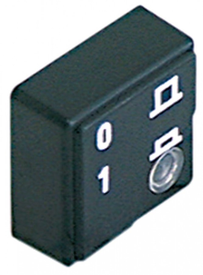 push button 23x23mm black symbol 0-1 - Code 345727