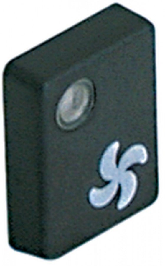 push button 24,6x18,7mm black symbol ventilation - Code 345732