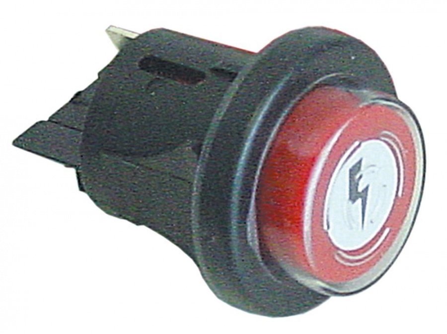 momentary push switch mounting ø 25mm red 1NO 250V 16A with cover cap ignition