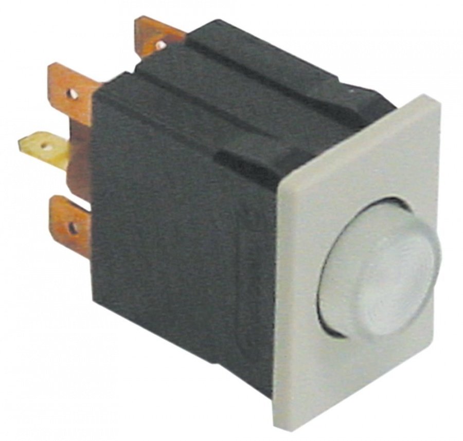 momentary push switch 30x22mm clear 1NO/1NC 250V 16A illuminated connection male faston 4,8mm/6,3mm