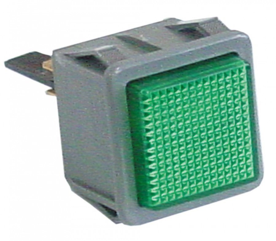 Indicator lamp 28,5x28,5mm 230 v green - 345978