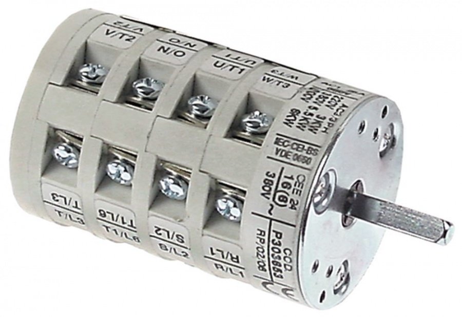 rotary switch 3 8 groups 8 type P303853 380V 16A shaft ø 4x5mm shaft length 23mm shaft square