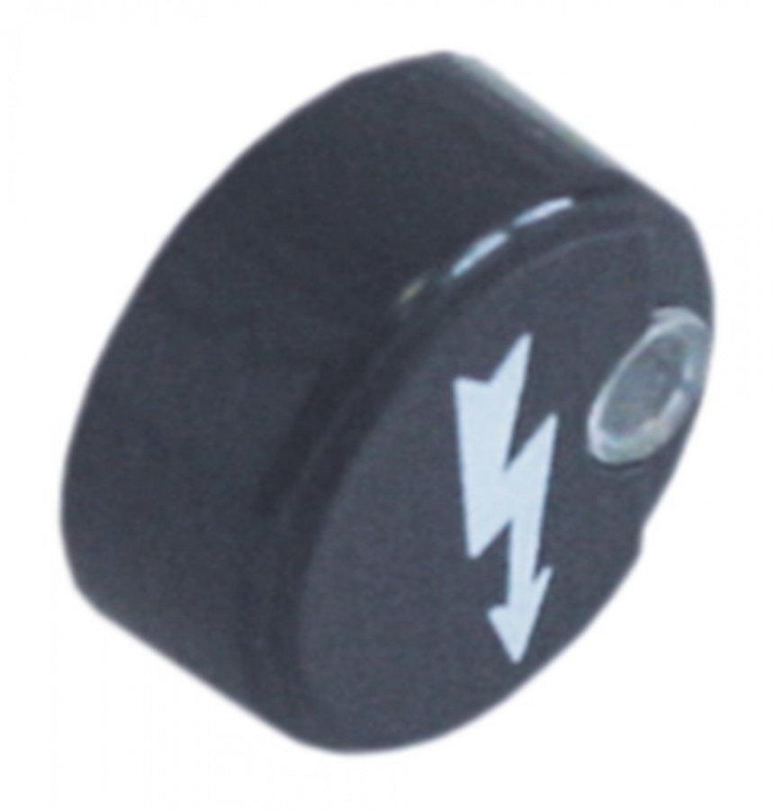 push button ø 23mm black symbol flash with lens - Code 346032