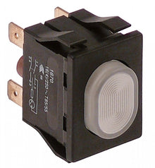 push switch 30x22mm white 2NO 250V 16A illuminated connection male faston 6,3mm