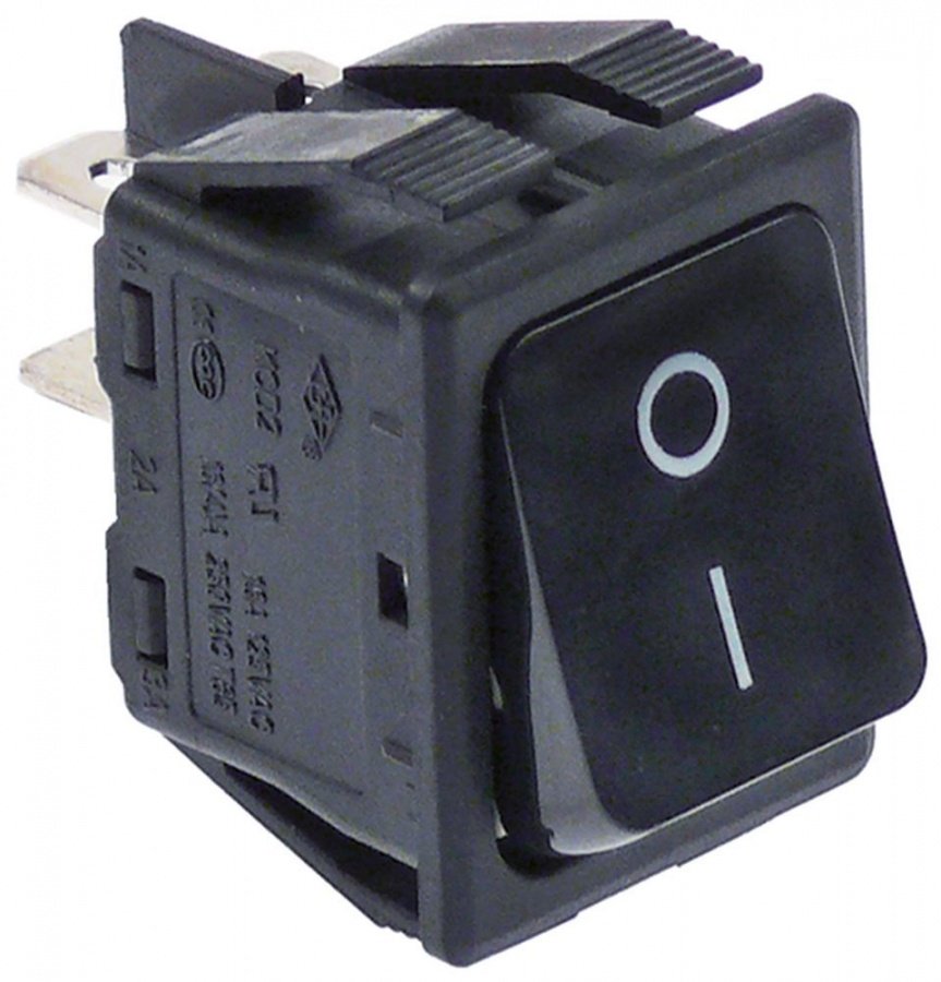 Buton intrerupator basculant fara retinere, contacte 2NO, 16 A, 230 V, montare 30 x 22 mm, negru - 346068