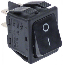 Buton intrerupator basculant fara retinere, contacte 2NO, 16 A, 230 V, montare 30 x 22 mm, negru - 346068