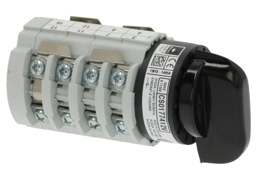 Comutator cu 3 pozitii 1-0-2, BREMAS CS0177412, 400V, 20A, ax ø 5x5 mm, L ax 21 mm - 346100
