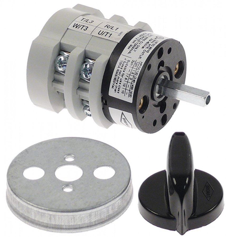Intrerupator rotativ - comutator cu 2 pozitii 0-1, contacte 20 A, ax patrat 5 x 5 mm, CA0170003, CA0200003V - 346104