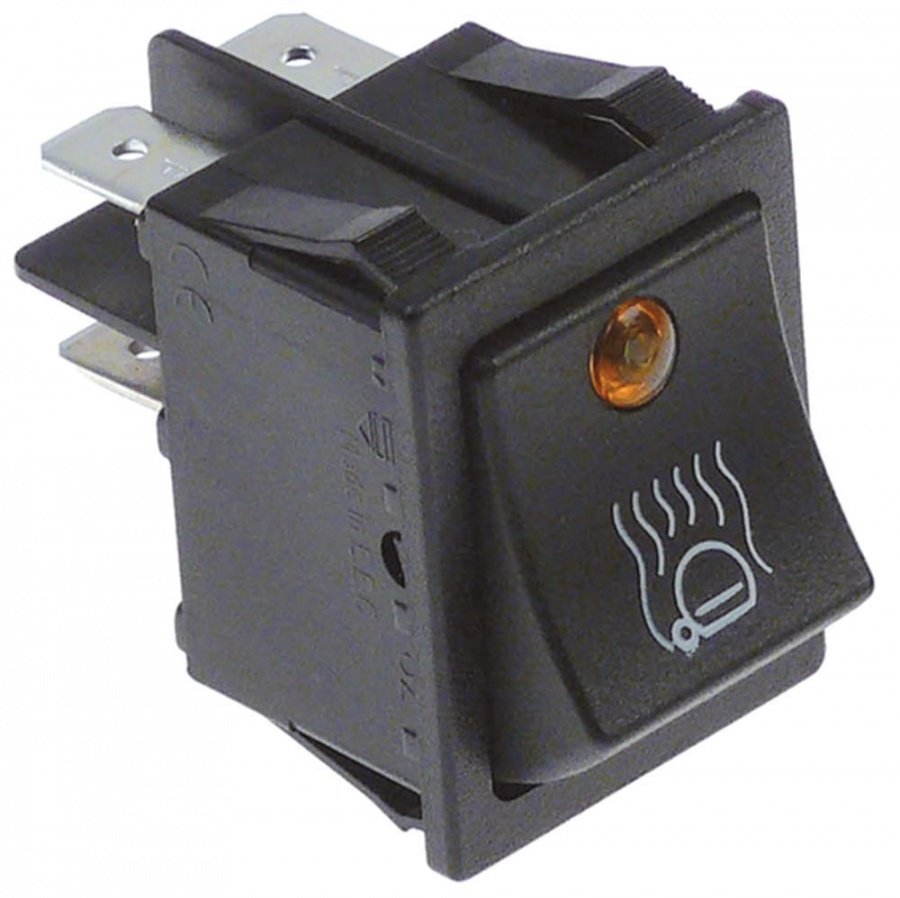 Intrerupator basculant incalzire cesti, contacte 2NO, 16A, 250V, montare 30x22 mm - 346111