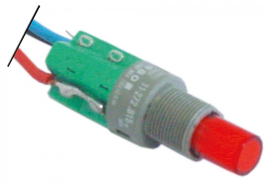 push switch mounting ø 12mm red 1NO 250V 5A connection cable environment temperature max. 85°C