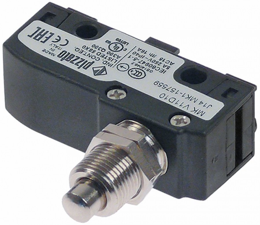microswitch with plunger mounting distance 25 mm thread M12x0.75 250 V 1CO