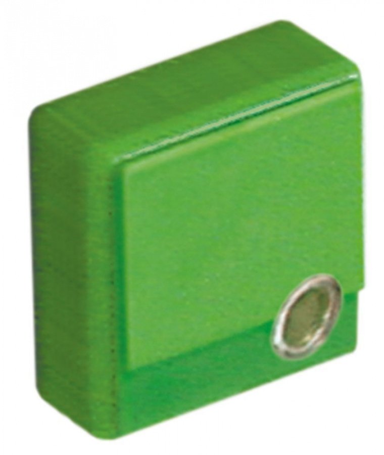 push button 23x23mm green with lens - Code 346217