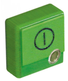 push button 23x23mm green symbol main switch - Code 346221
