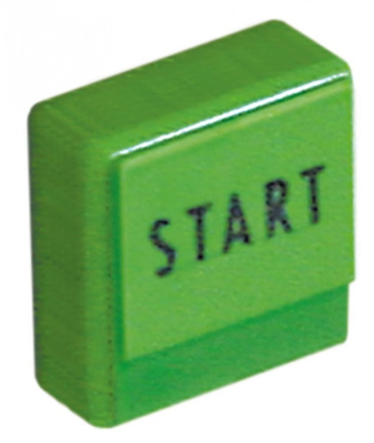push button 23x23mm green symbol start - Code 346222