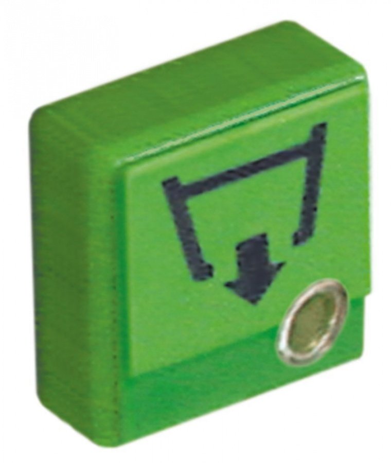 push button 23x23mm green symbol drain pump - Code 346223