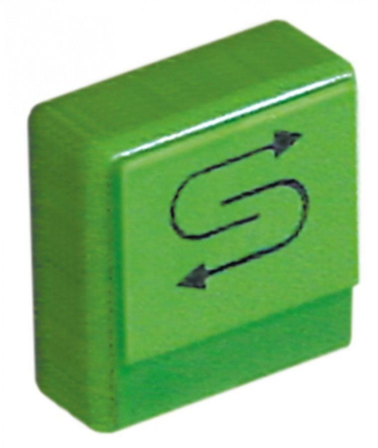 push button 23x23mm green symbol regeneration - Code 346224