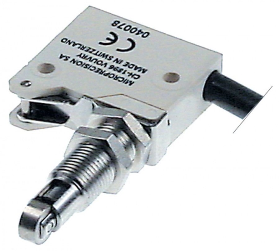microswitch with roller plunger 250V 6A 1CO connection cable L1 31mm