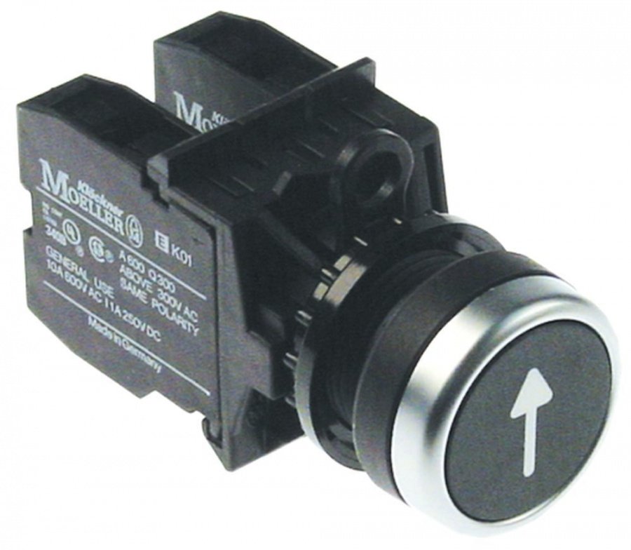 momentary push switch black ø 22,5mm 1NO/1CO arrow momentary