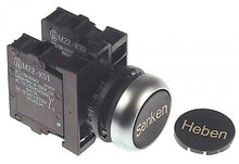 momentary push switch black ø 22,5mm 1NC/1NO lifting countersink momentary