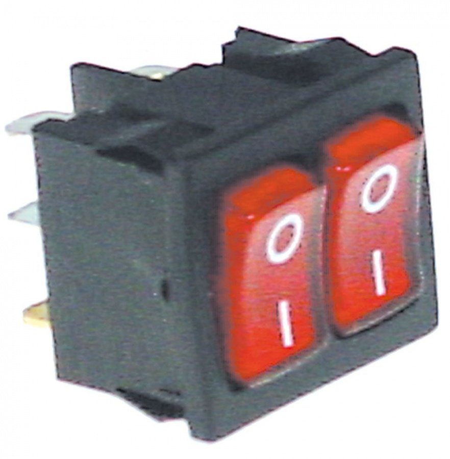 Intrerupator basculant dublu, contacte 1NO/NO, 250V, 10A, iluminat - 346552
