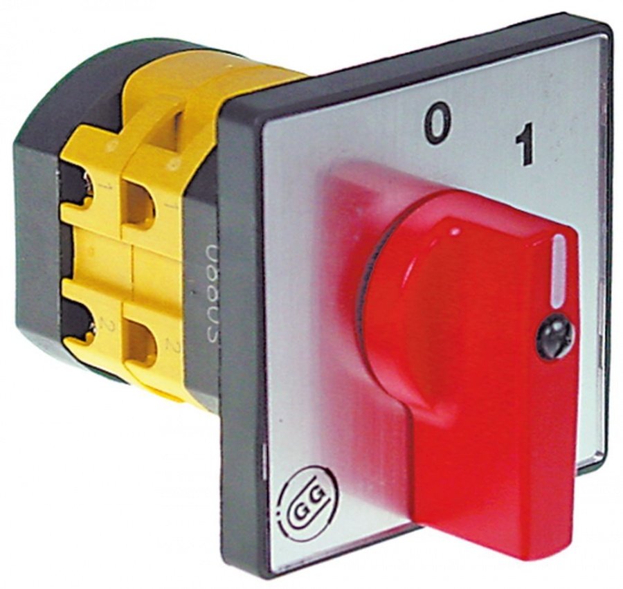 rotary switch 2 0-1-2 sets of contacts 4 type PO16 600V 16A shaft ø 5x5mm shaft length 15mm