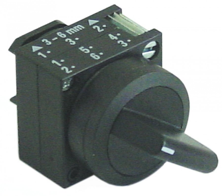 Intrerupator rotativ cu revenire, 1-0-2, montare ø 22 mm - 346628