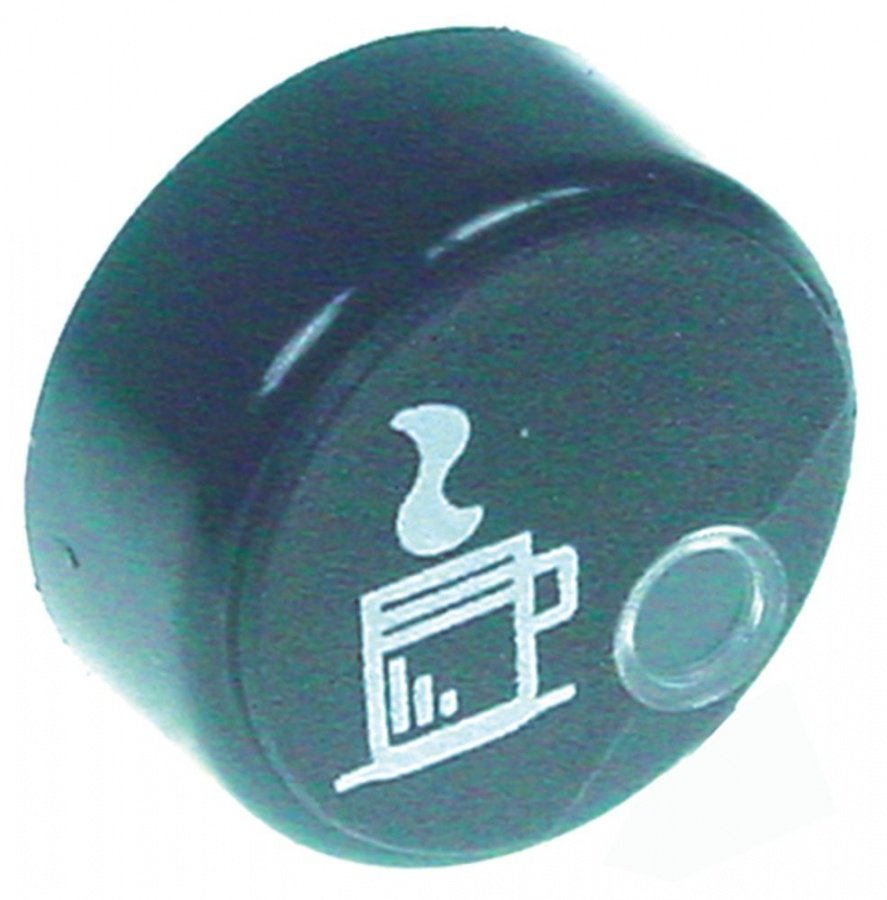 push button ø 23mm black symbol coffee with lens - Code 346820