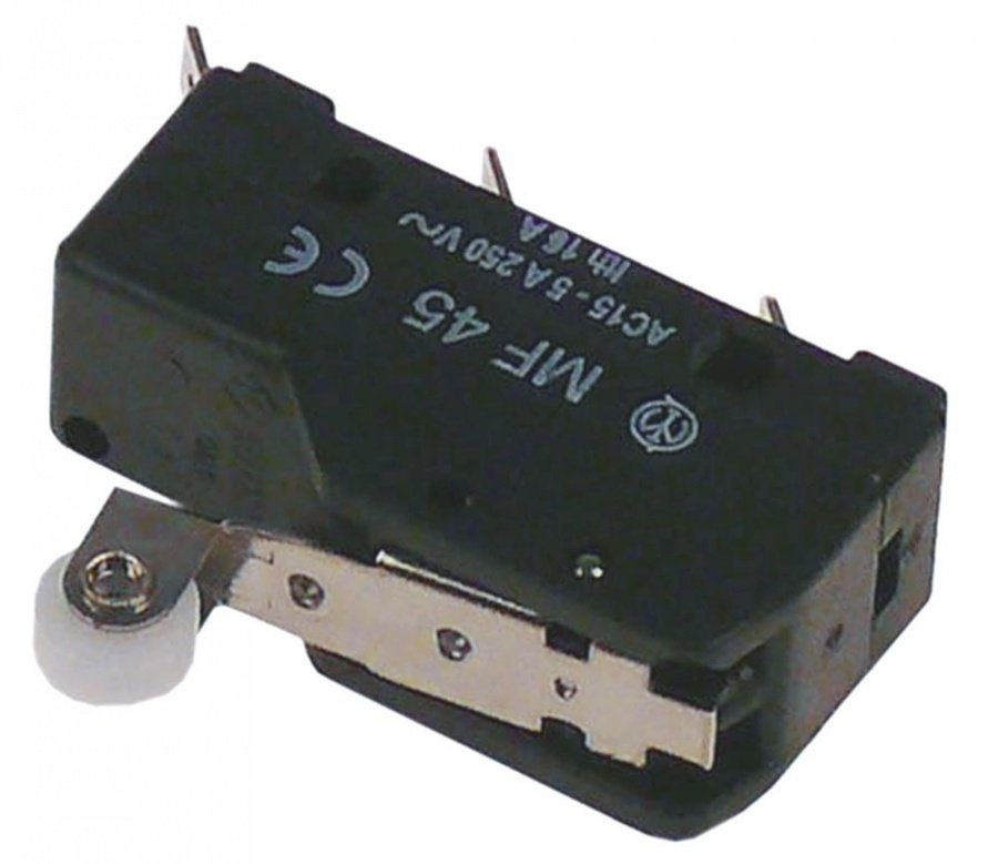 microswitch with handle with a switch 250V 5A 1CO connection male faston 6,3mm L 25mm L1 49mm