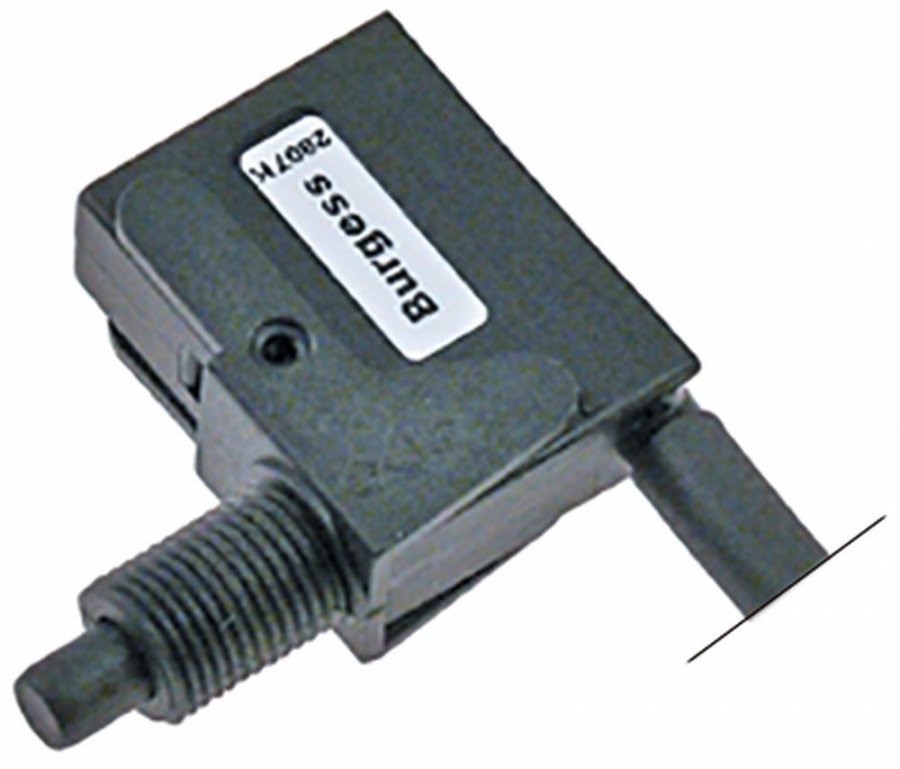 microswitch with plunger mounting distance 22mm thread M10x1 thread L 16mm 250V 10A 1NO
