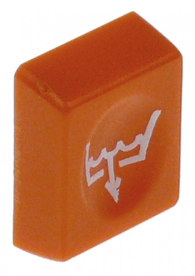 push button L 19,5 mm W 25 mm drain pump orange - Code 347135