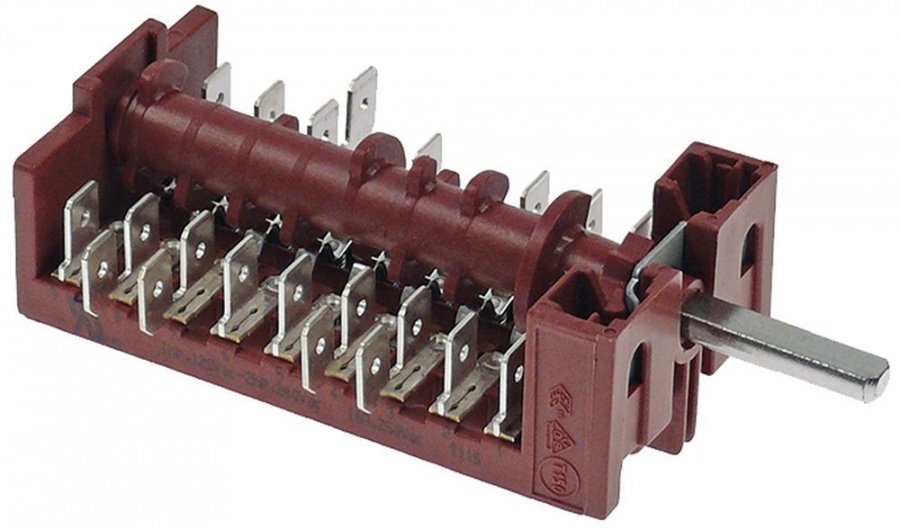 operation switch 5 operating positions selector switch 7 -poles 16 A shaft ø 6x4,6mm - 347191
