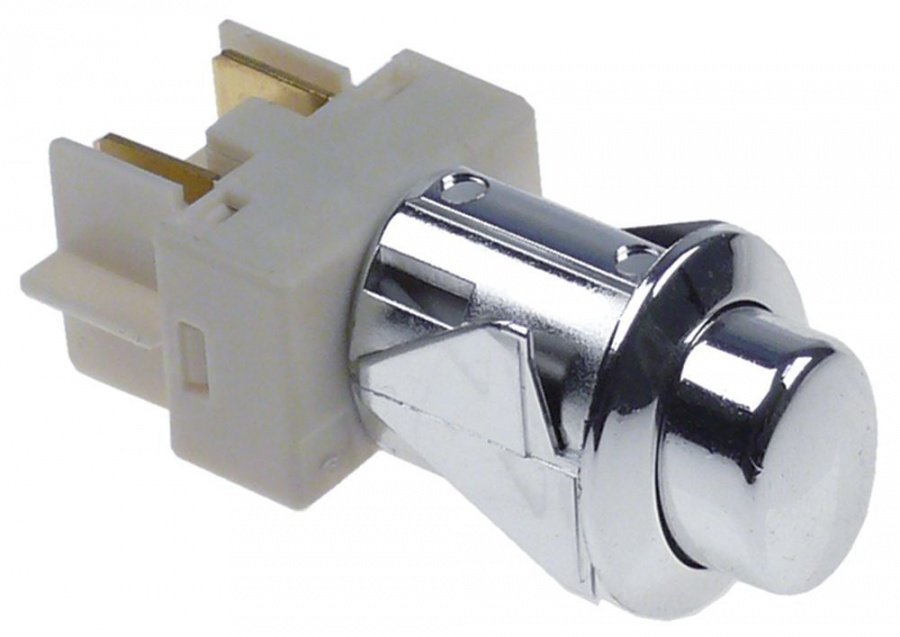 Buton intrerupator cromat 20,6x16,4 mm, contacte 2NO, 250 V, 16 A - 347205