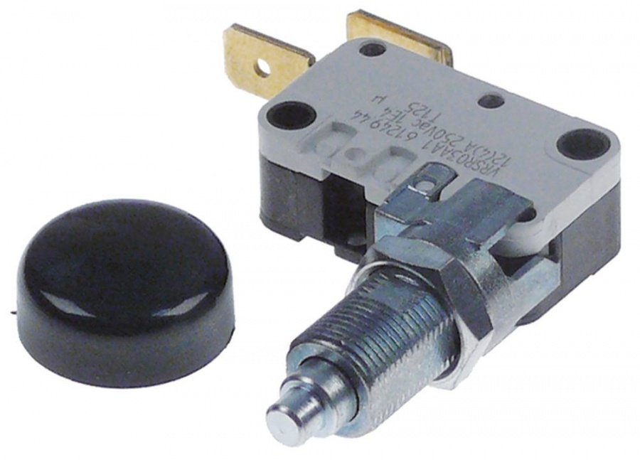 Microintrerupator cu buton, fara retinere, contact 1NO 12A, 250V, filet M10x0.75  - 347250