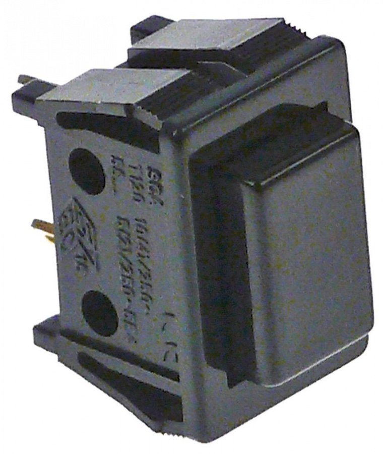 momentary push switch 19x13mm black 1NO 250V 10A connection male faston 2,8mm