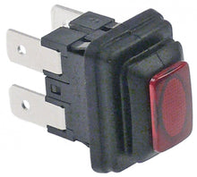 push switch 19x13mm red 2NO 250V 16A illuminated connection male faston 6,3mm