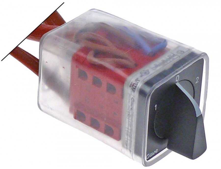 rotary switch with cable 25A 6-pole shaft 5x5mm shaft length 15mm